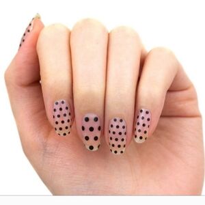 Color Street Polka Dot-Com Black Dots Clear Nail Polish Strips